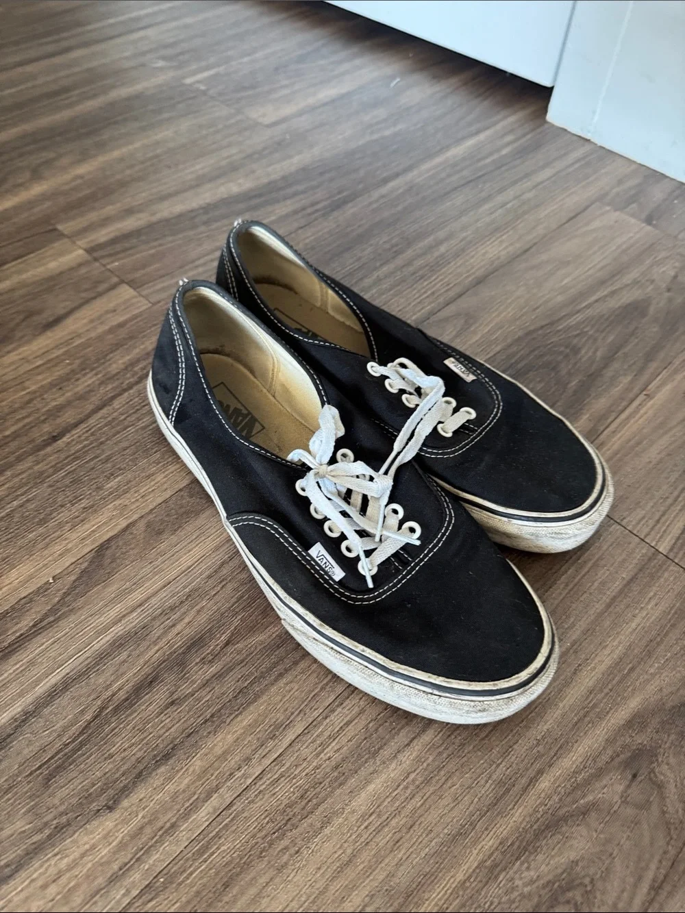 Vans Black Canvas Low-Top Sneakers with White Accents